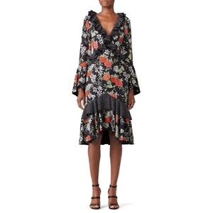 Finders Keepers Black Floral Astral Dress Size Small